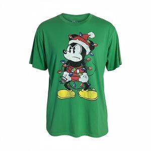 Disney Mickey Mouse Christmas Green Short Sleeve Tee 3XL